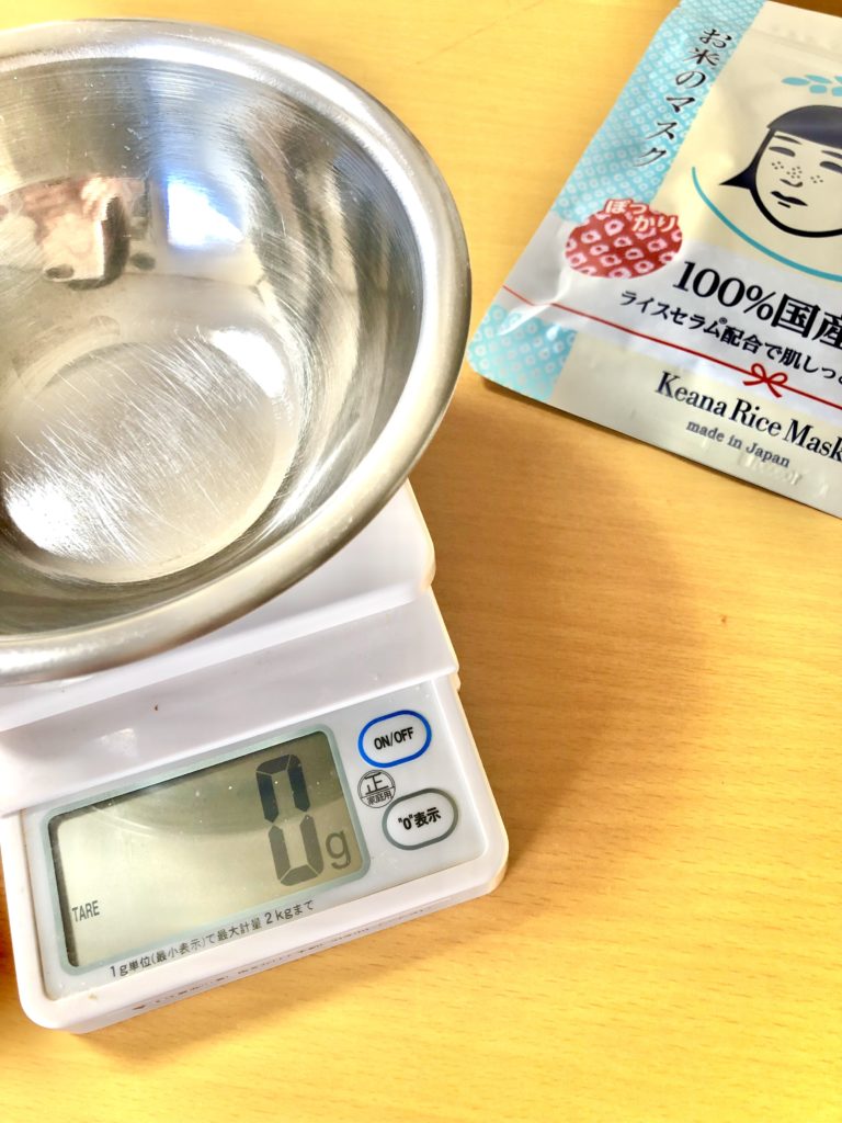 お米のマスク 実験1